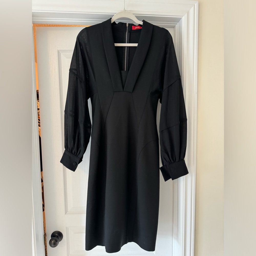 Brioni wool knee length fitted dress